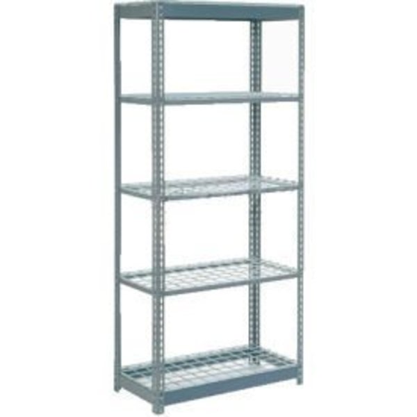 Global Equipment Heavy Duty Shelving 36"W x 12"D x 84"H With 5 Shelves - Wire Deck - Gray 717435